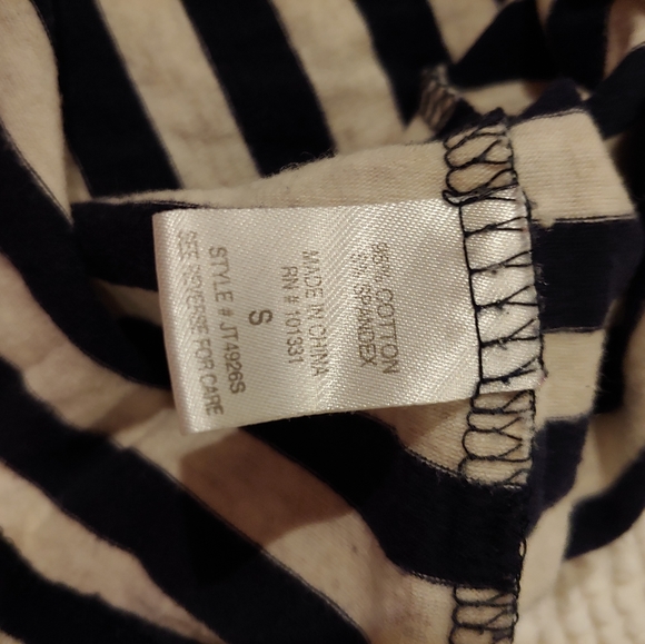 Navy and Cream Striped Shirt - Picture 3 of 4